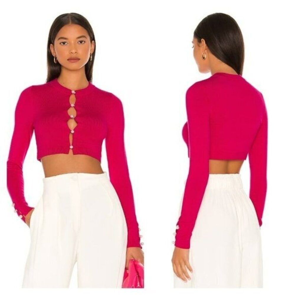 Lovers and Friends Tara Micro Cardigan - Hot Pink